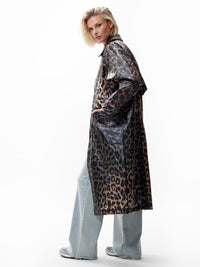 Leopard Long raincoat - Grey Morn