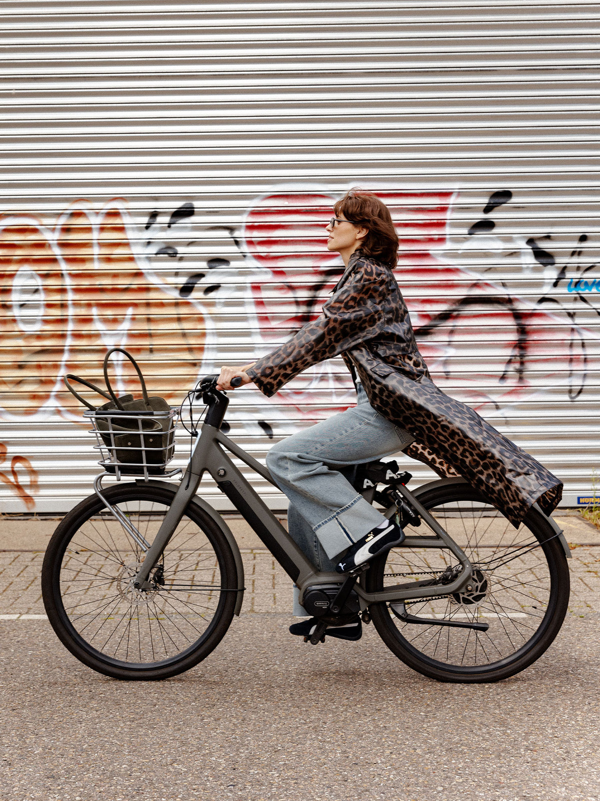 Leopard Long raincoat - Grey Morn