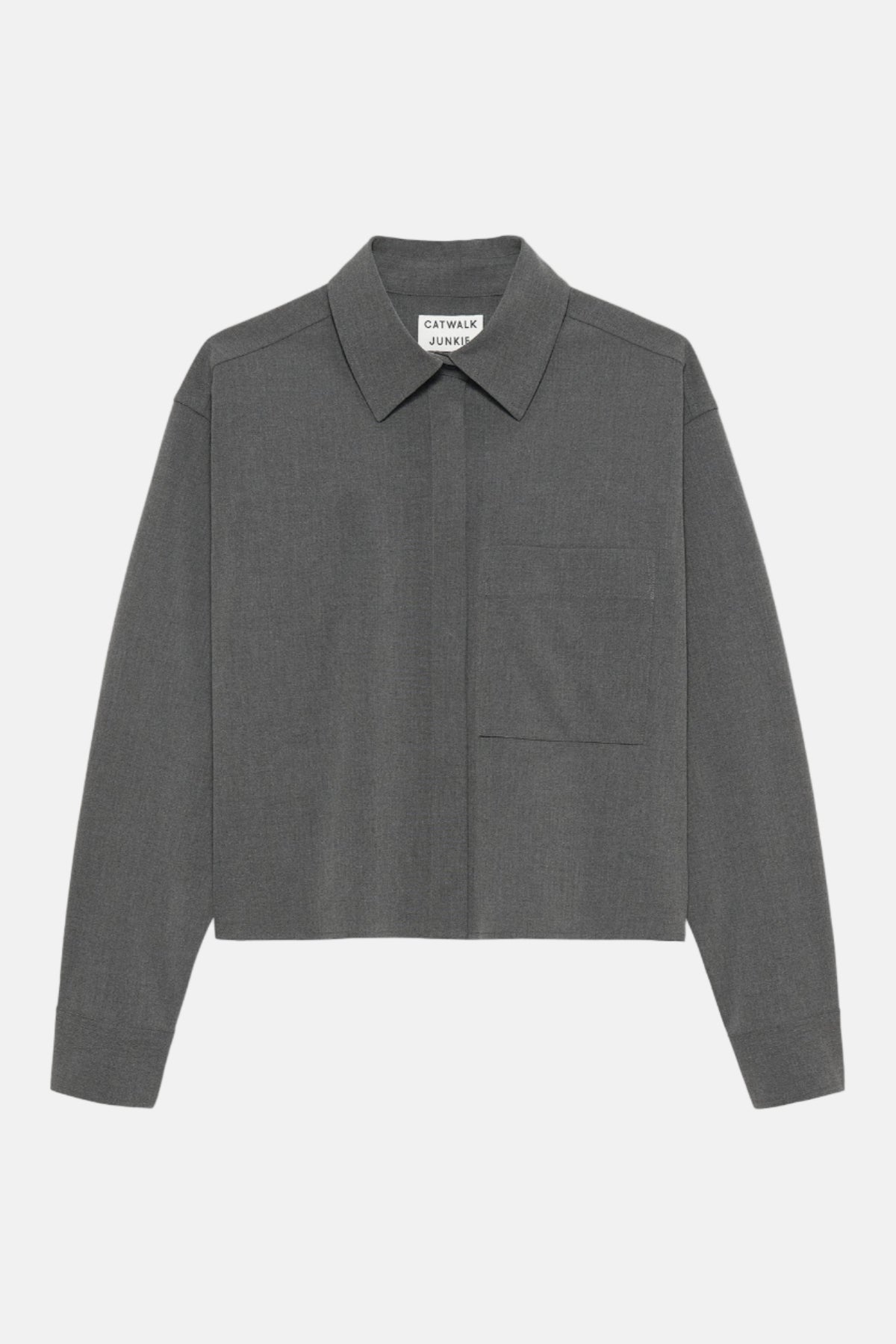 Blouse Cropped - Dark Grey Melange