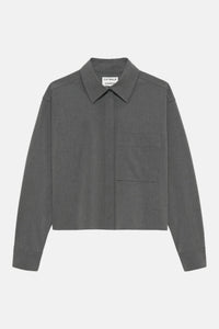 Blouse Cropped - Dark Grey Melange