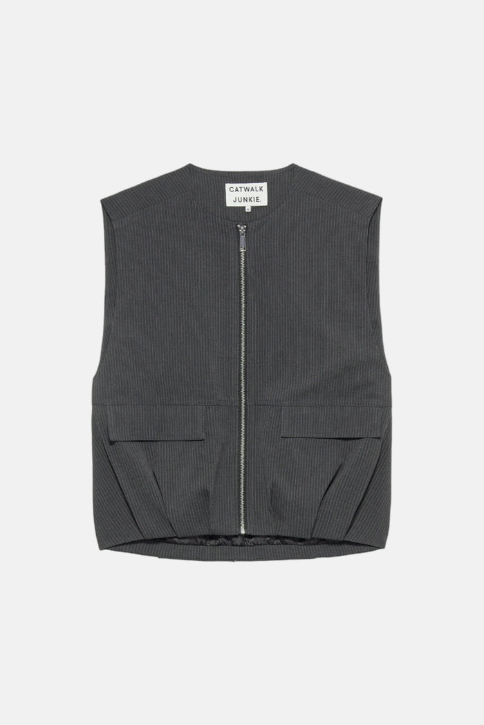 Bodywarmer Pinstripe - Dark Grey Melange