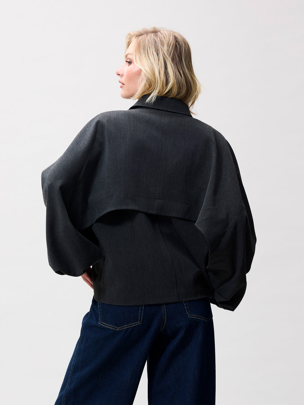 Jas Cape - Dark Grey Melange