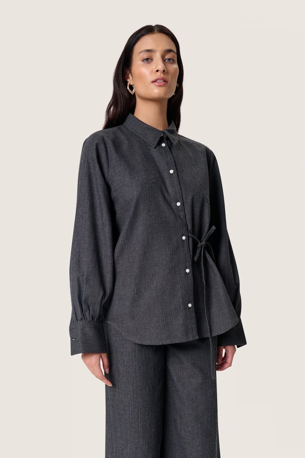Kesja Helen Shirt - Black Denim Stripes