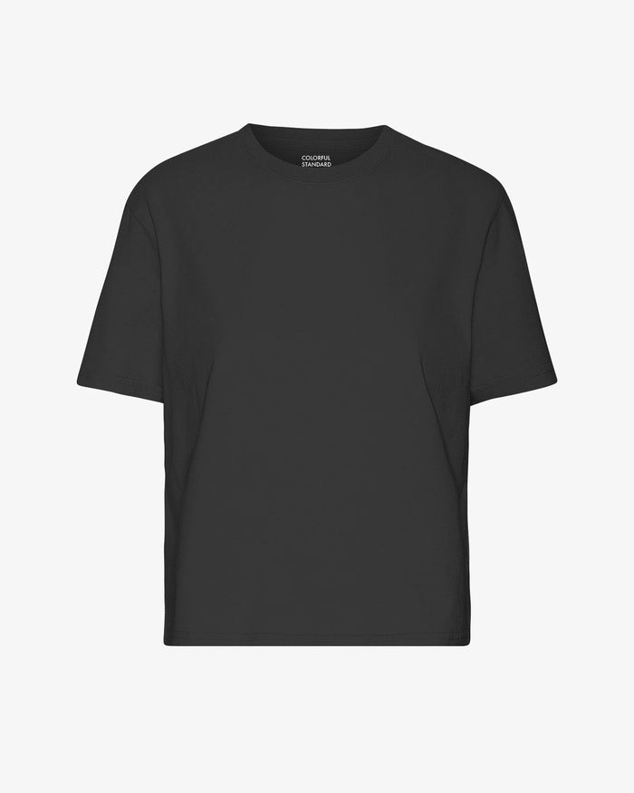 T-shirt Organic Boxy Crop - deep black