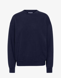 Sweater Organic Oversized Crew - navy blue