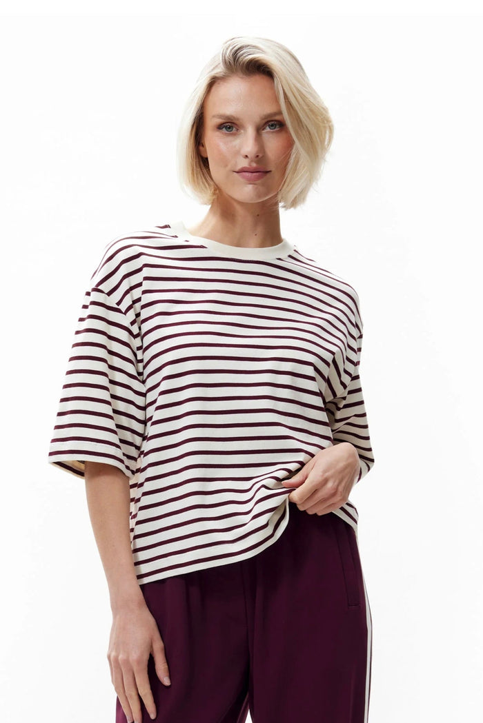 T-shirt Loose Fit Striped - winetasting