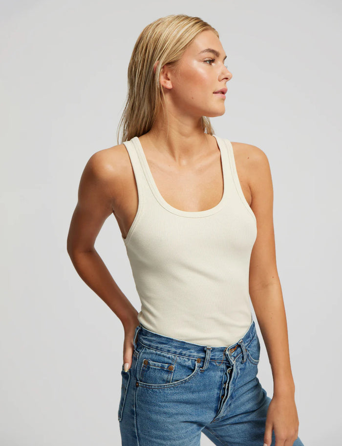 Top Organic Rib - ivory white