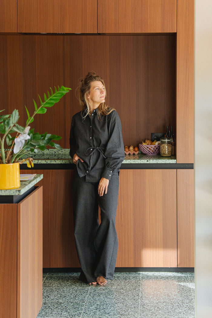 Kesja Zianna Jeans - Black Denim Stripes