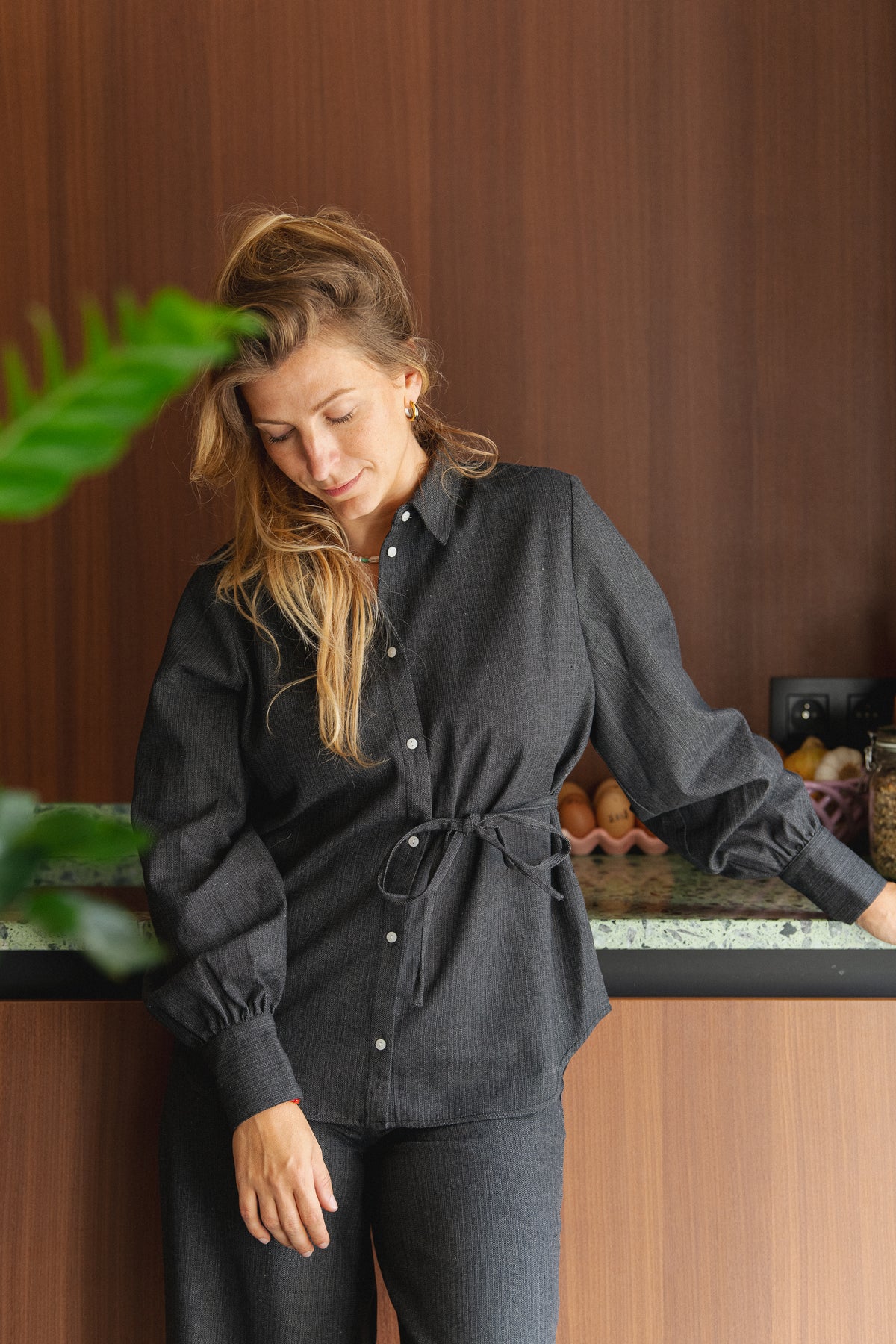 Kesja Helen Shirt - Black Denim Stripes