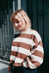 Shirt Oversized Striped - rocky road