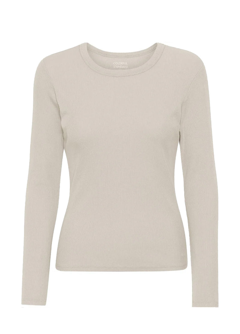 Shirt Organic Rib LS - ivory white