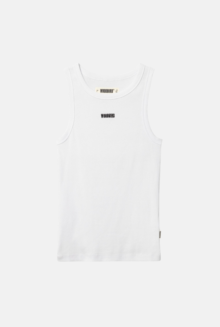 Top Dee Rib Tank - white