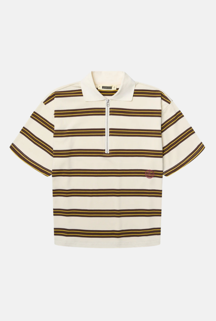 Polo Niro SS Zip - brown-off white