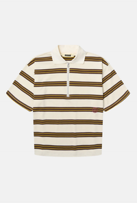 Polo Niro SS Zip - brown-off white