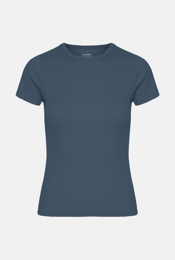 T-shirt Organic Rib SS - petrol blue