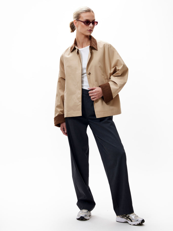 Oversized Cape Trenchcoat - Travertine