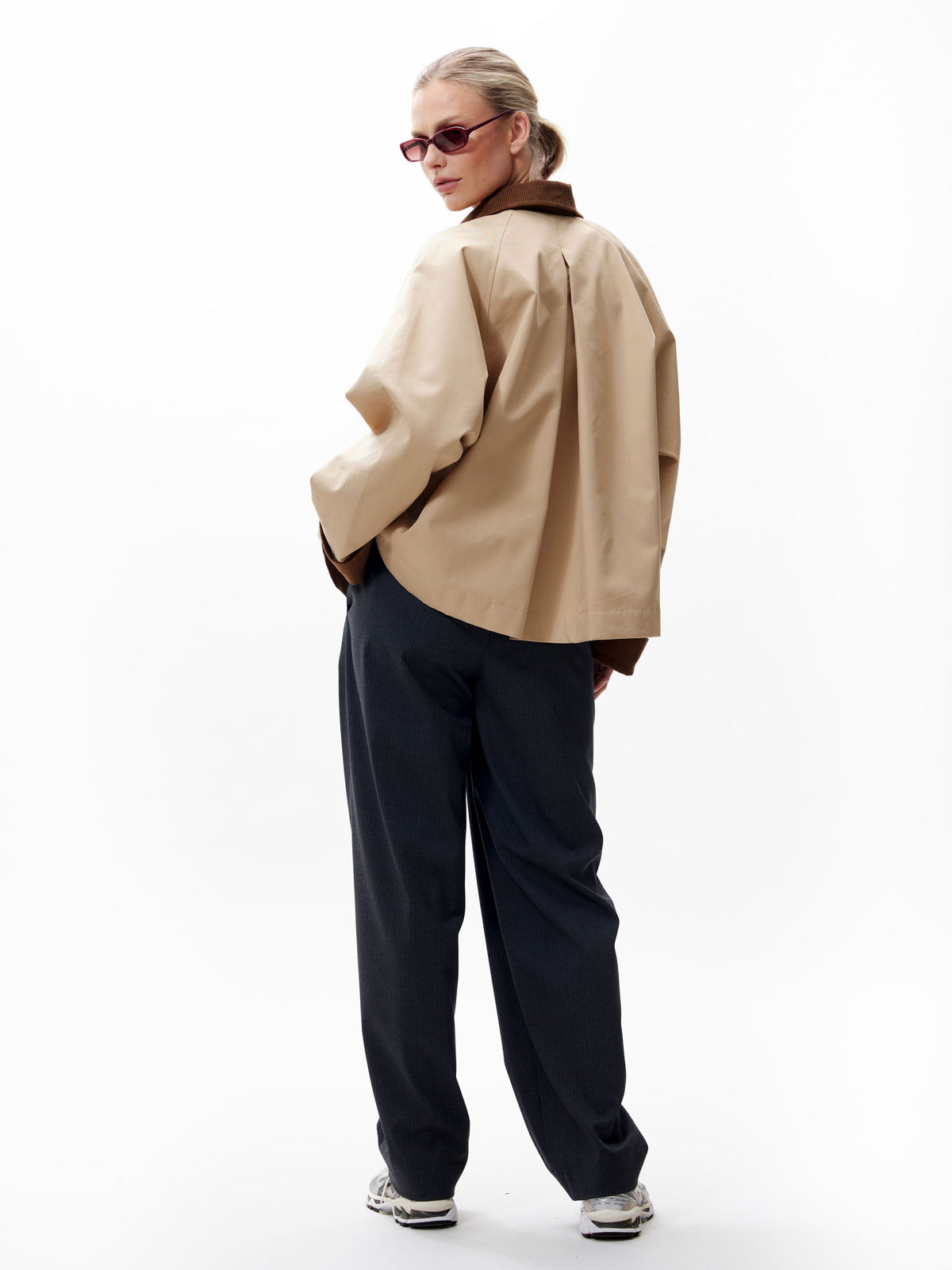 Oversized Cape Trenchcoat - Travertine