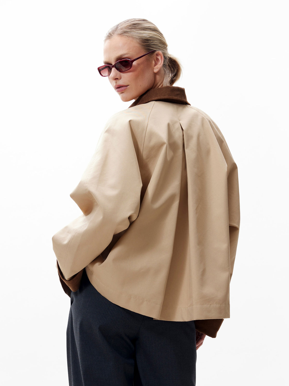 Oversized Cape Trenchcoat - Travertine