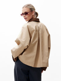 Oversized Cape Trenchcoat - Travertine