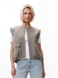 Check Bodywarmer - Brown