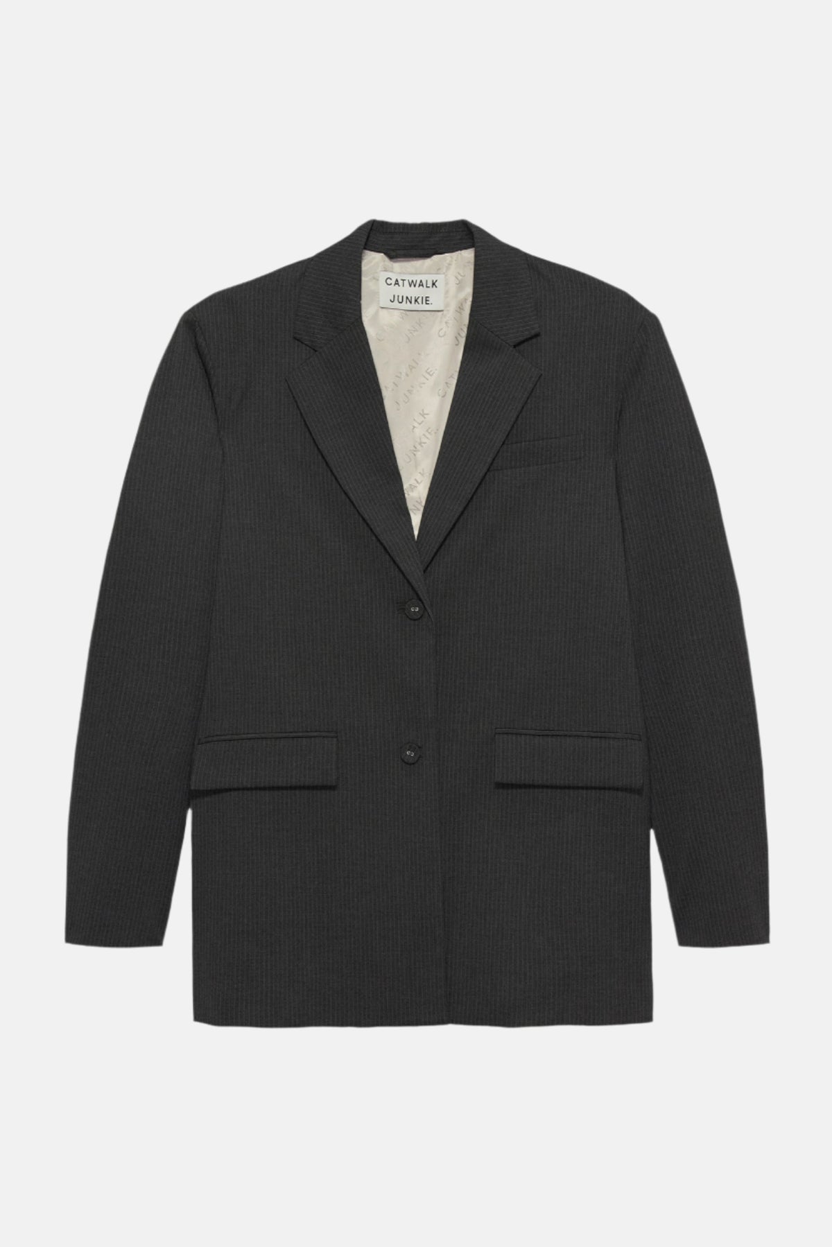 Blazer Pinstripe with back detail - Dark Grey Melange