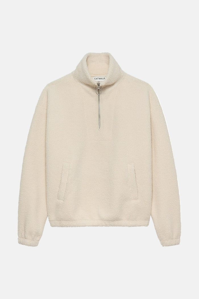 Sweater Teddy Half Zip - Vanilla Cream