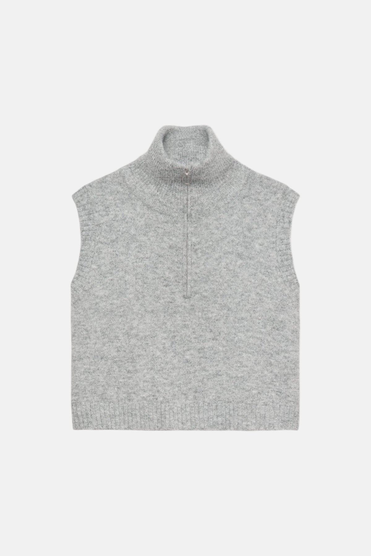 Vest Half Zip - Grey Melange