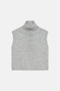 Vest Half Zip - Grey Melange