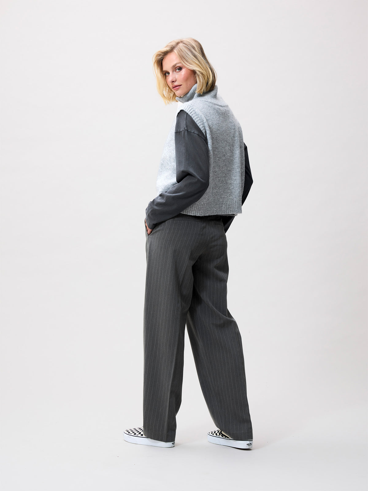 Vest Half Zip - Grey Melange
