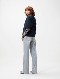 T-shirt Loose Fit With Mesh Sleeves - Dark Grey Leopard
