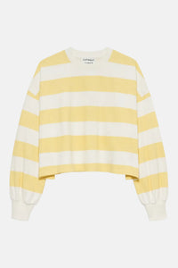 Shirt Oversized Striped Long Sleeve - mellow yellow