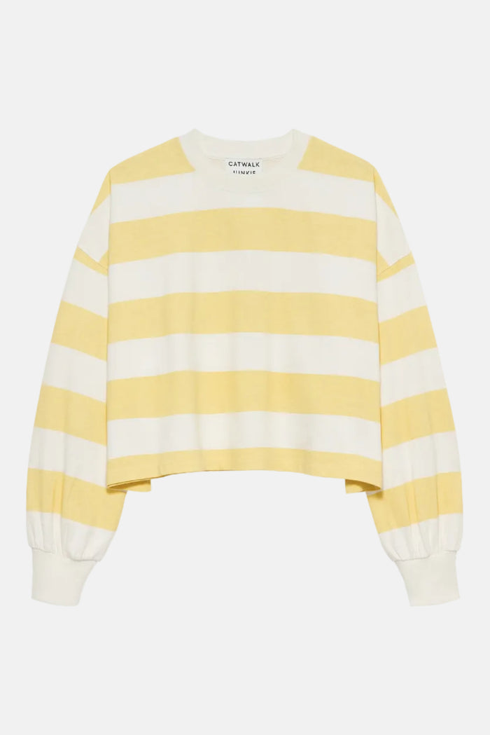 Shirt Oversized Striped Long Sleeve - mellow yellow