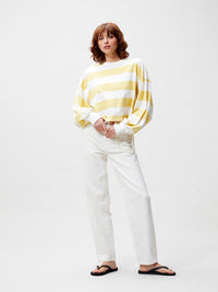 Shirt Oversized Striped Long Sleeve - mellow yellow