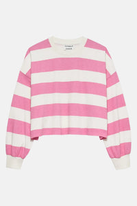 Shirt Oversized Striped Long Sleeve - rosebloom