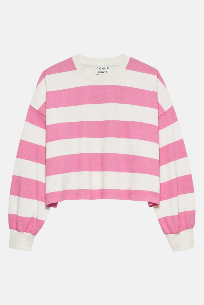 Shirt Oversized Striped Long Sleeve - rosebloom
