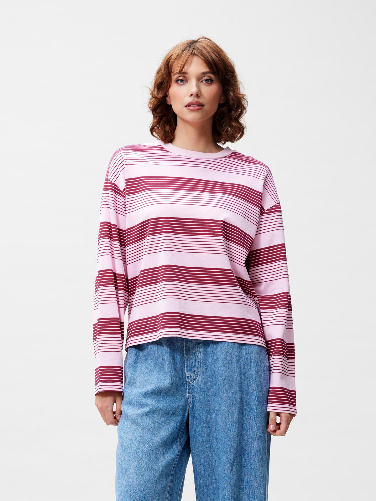 Shirt Striped Long Sleeve - Rhubarb