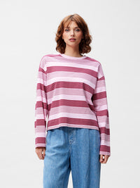 Shirt Striped Long Sleeve - Rhubarb