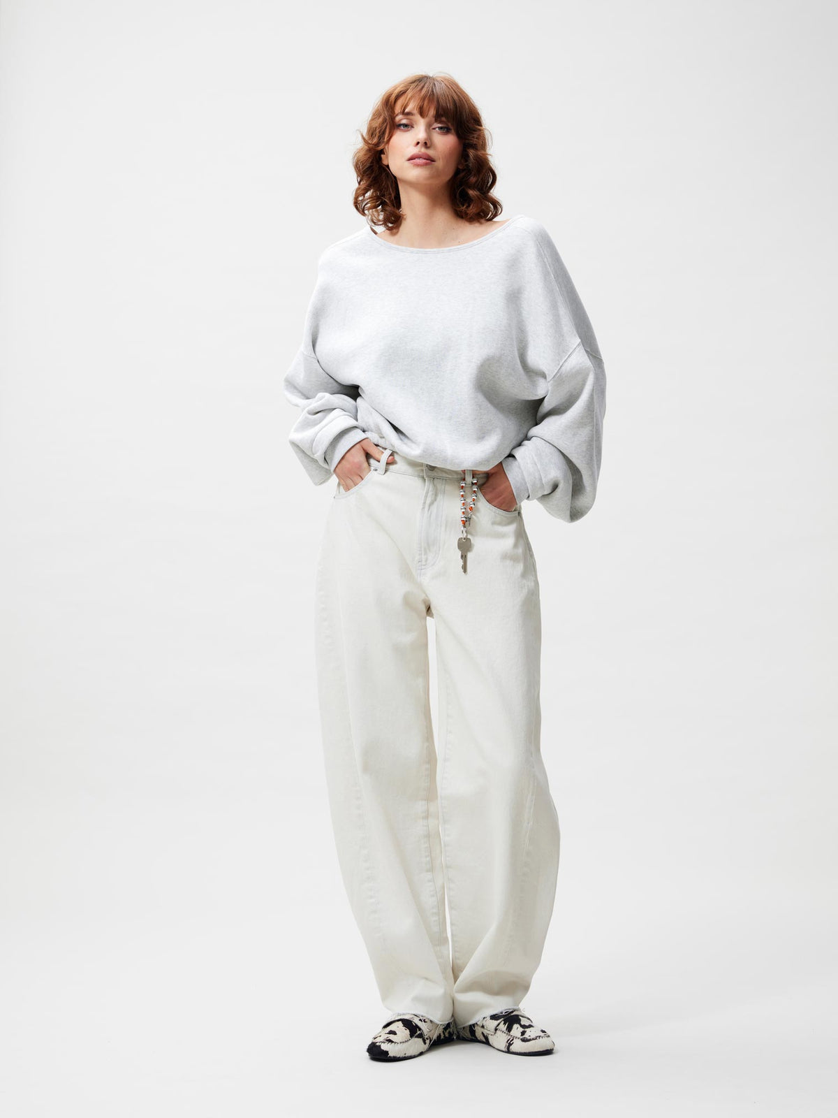 Sweater Back Detailed - Light Grey Melange