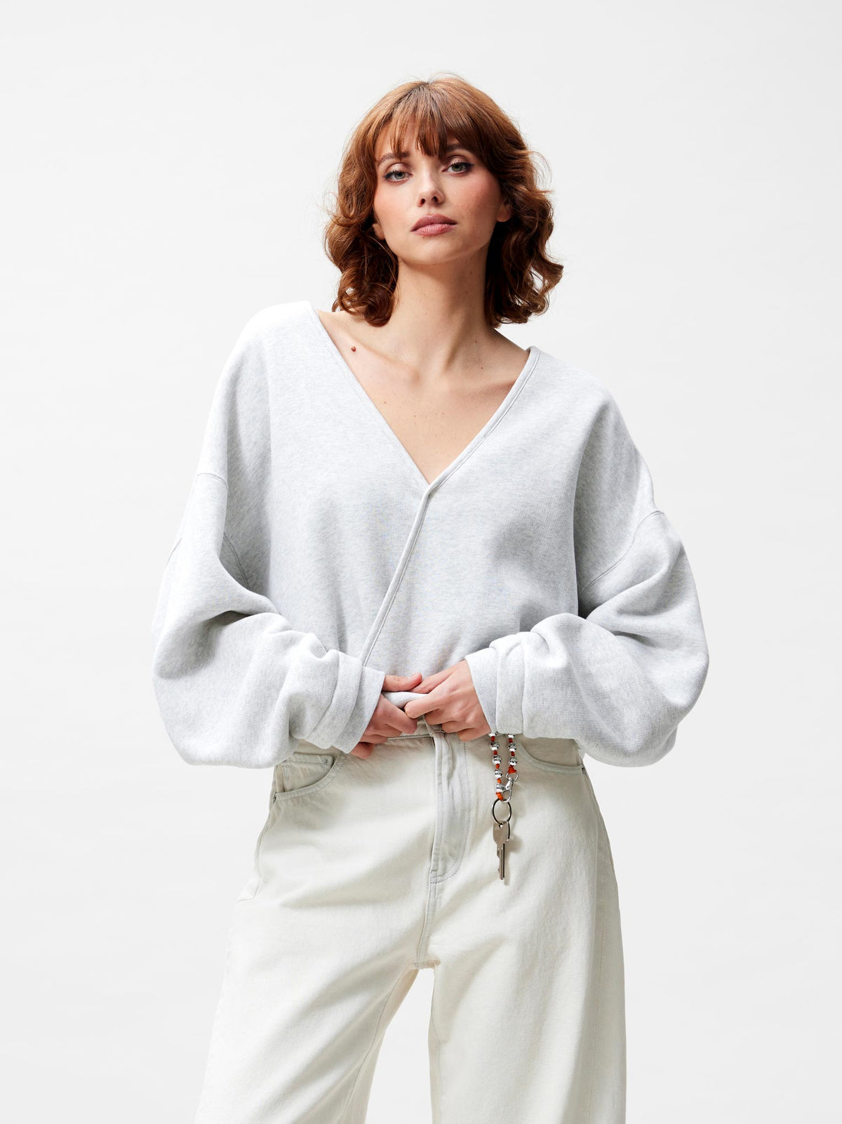 Sweater Back Detailed - Light Grey Melange