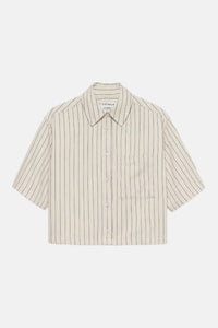 Blouse Striped Denim - ecru