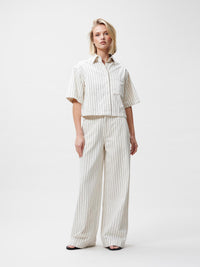 Blouse Striped Denim - ecru