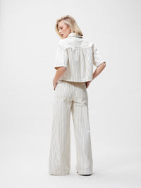 Blouse Striped Denim - ecru