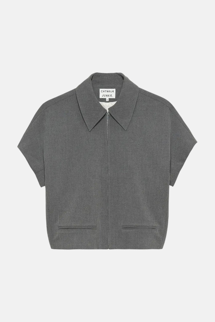 Jasje Short Sleeve - Dark Grey Melange