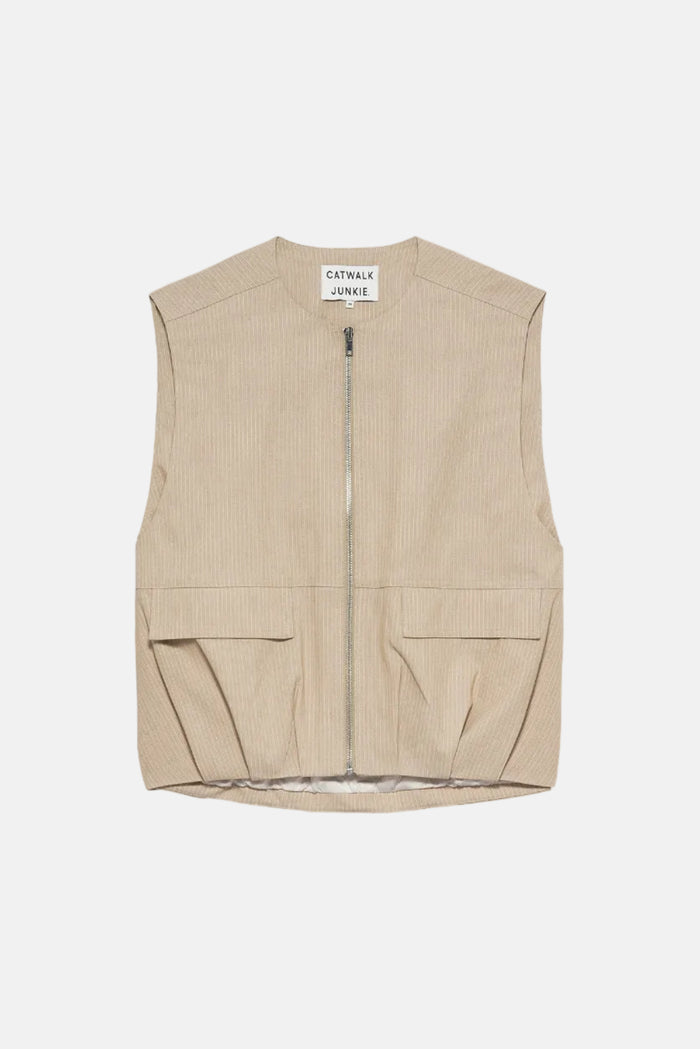 Bodywarmer Pinstripe - cement