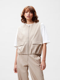 Bodywarmer Pinstripe - cement