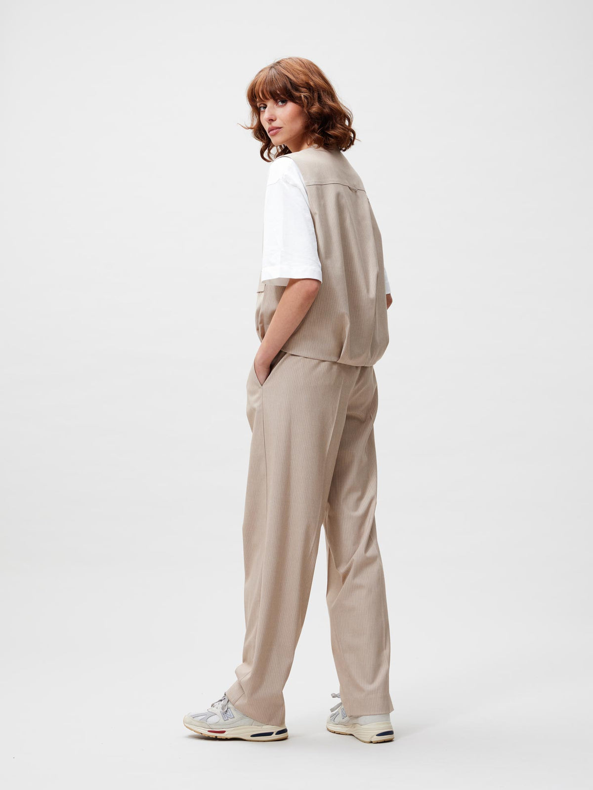 Bodywarmer Pinstripe - cement