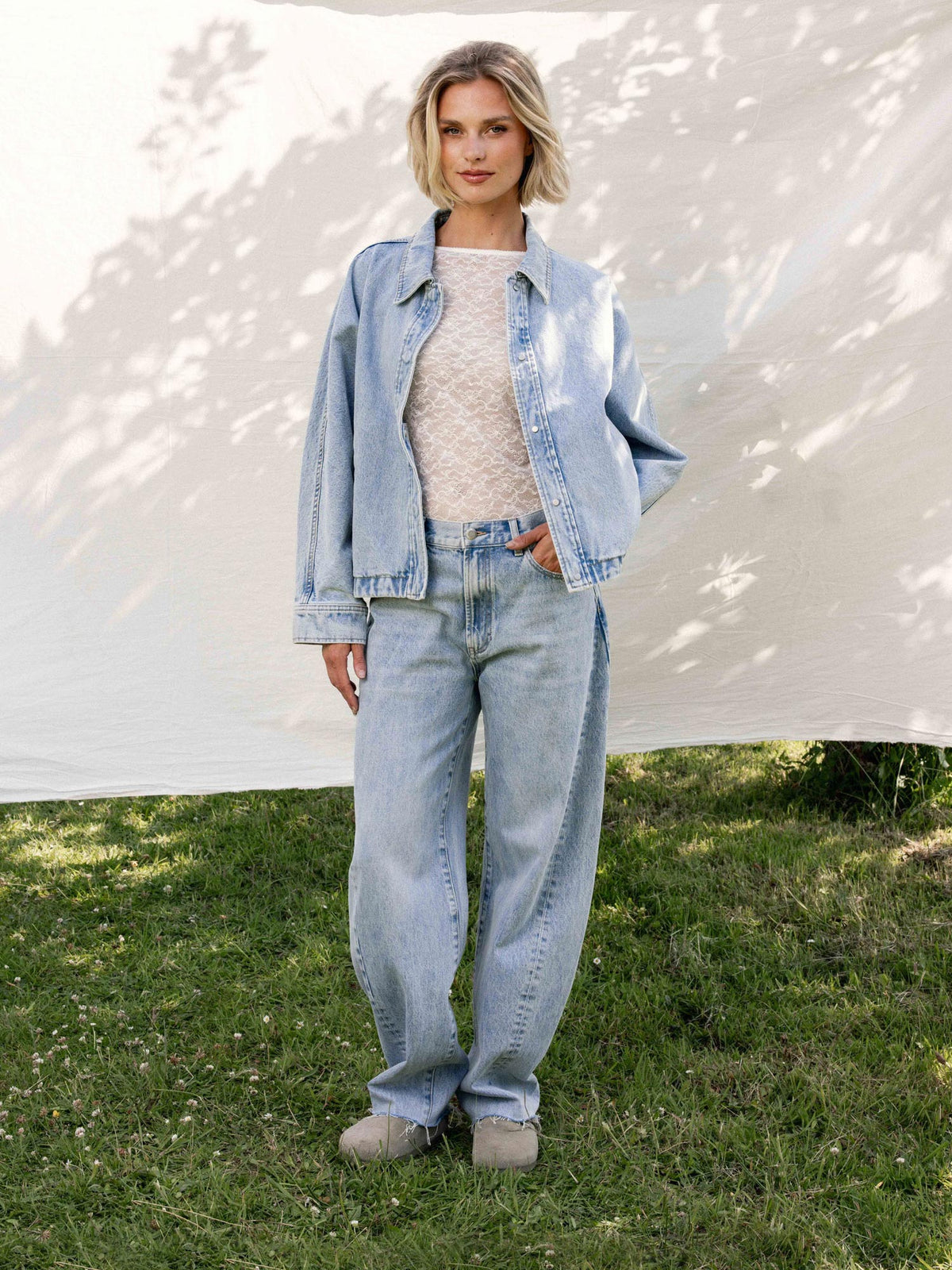 Jas batsleeve denim - Blue