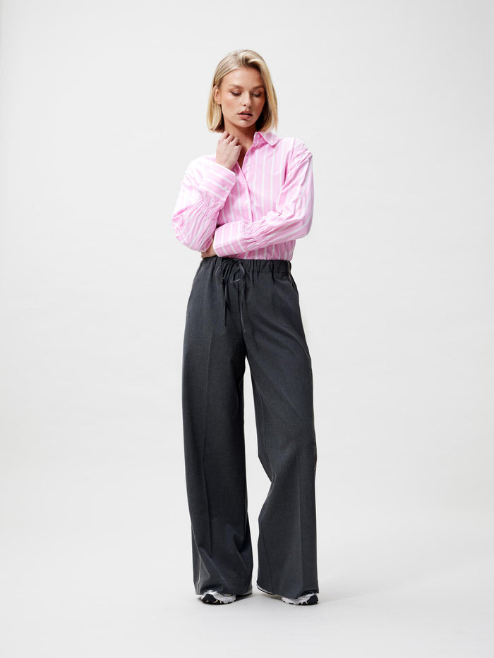 Broek Jogger Trousers With Piping - dark grey melange