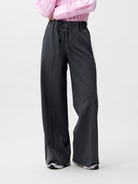Broek Jogger Trousers With Piping - dark grey melange