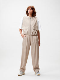 Broek Pinstripe - cement